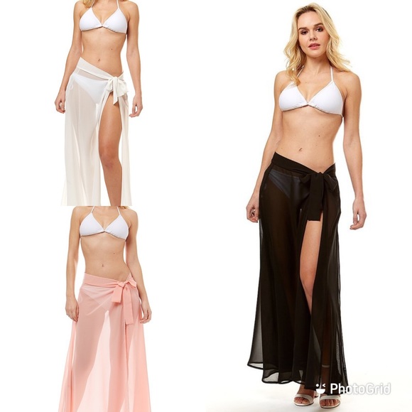 Other - Beach Cover Up Sheer Tie At Waist